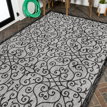 Madrid Vintage Filigree Textured Weave Indoor/outdoor Area Rug